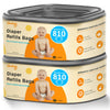 Jumbo Square Refill Compatible with Diaper Genie Classic,Compact and Select Pails,Odor Control & Durable,Holds Up to 810 Newborn
