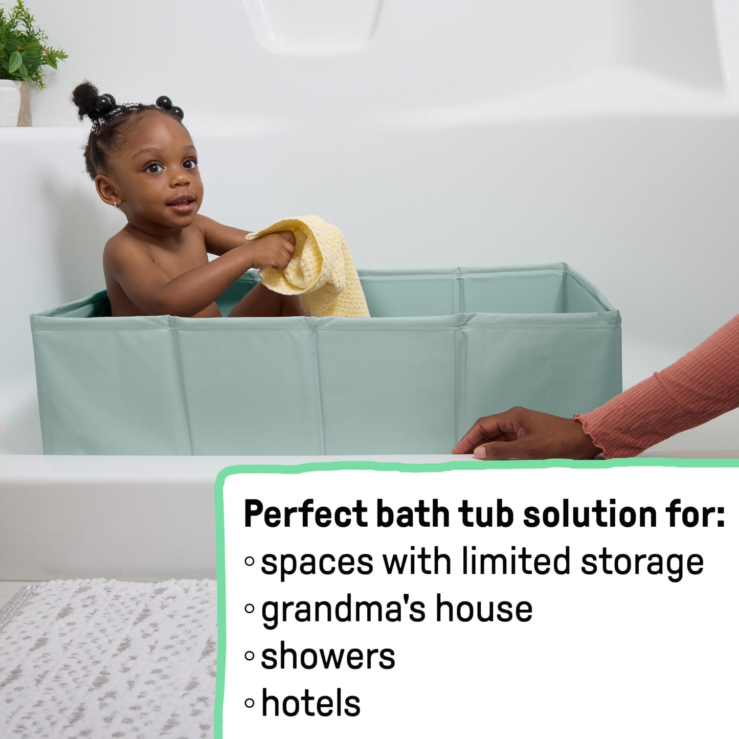 Ingenuity Tuckaway Toddler Folding Tub, Converts Shower To Tub, Folds To Store, Easy To Clean, No Assembly Required, Portable Ba