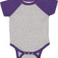 Rabbit Skins Baby Short Sleeve Raglan Baseball Bodysuit (4430) Vintage Heather/Vintage Purple, Nb