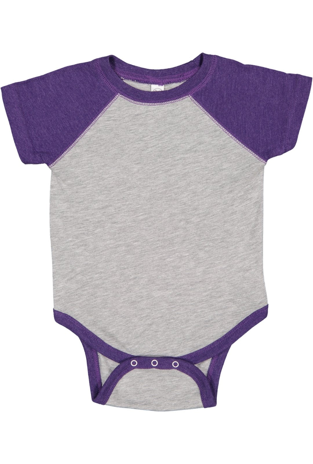 Rabbit Skins Baby Short Sleeve Raglan Baseball Bodysuit (4430) Vintage Heather/Vintage Purple, Nb