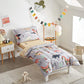 Uozzi Bedding 4 Piece Gray Dinosaurs Toddler Bedding Set With Colorful Dinos Boys Bed Comforter Sheet Set