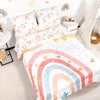 Caruili Twin Size Toddler Bedding Set For Girls- 5 Piece Rainbow Toddler Girl Bedding, Super Soft & Lightweight Toddler Comforte
