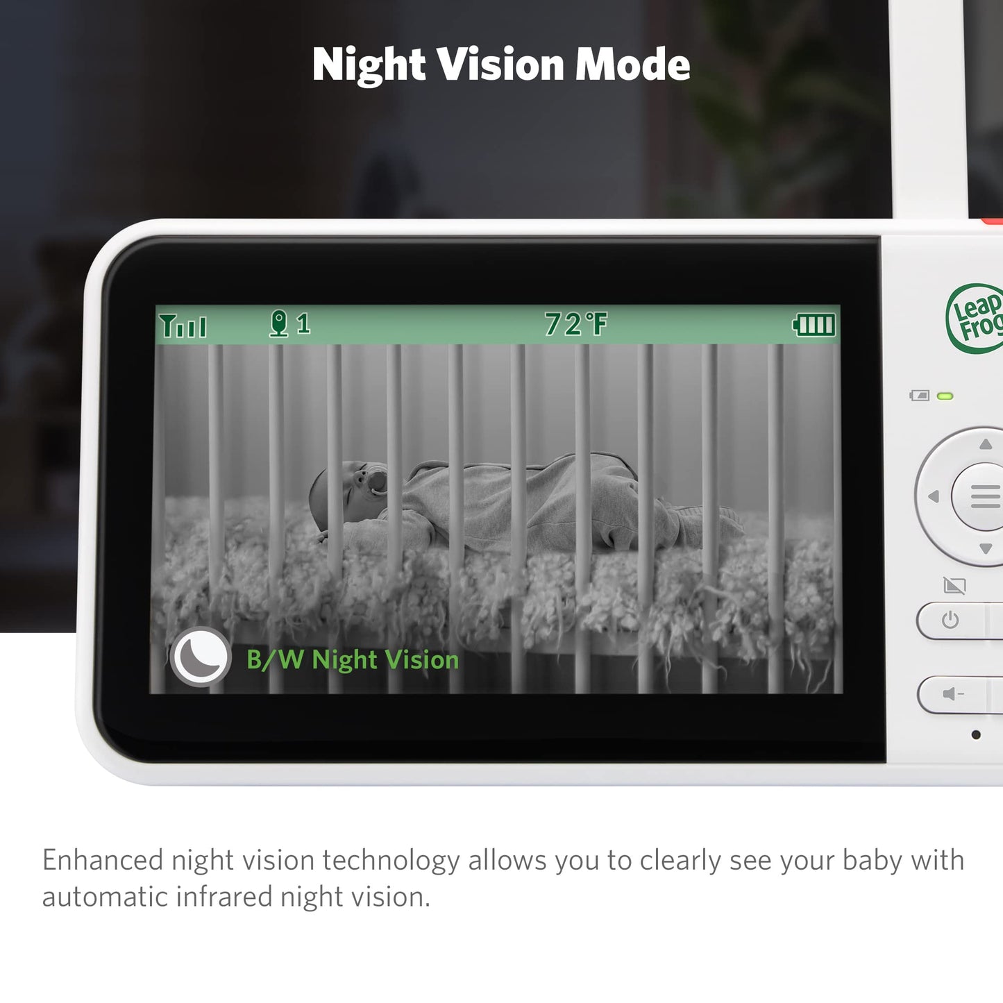 Leapfrog Lf2415 Baby Monitor, 5    Ips Lcd Screen, 1000Ft Range, Night Vision, Soothing Lullabies, Nightlight, 2-Way Audio, Temp