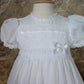 Little Things Mean A Lot 30' Cotton Batiste White Christening Baptism Gown With Cluny Trim And Bonnet - 3 Months (8-12 Lbs)