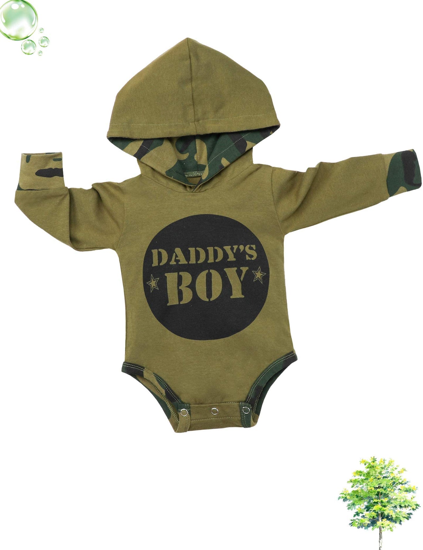 Fommy Baby Boy Clothes 6-9 Months Boy Outfits Daddy'S Boy Print Hoodies+Long Camouflage Pants 2Pcs Outfits Set Stuff Gifts