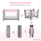 Dream On Me Zodiak Portable Playard In Grey And Pink, Lightweight, Packable And Easy Setup Baby Playard, Breathable Mesh Sides A