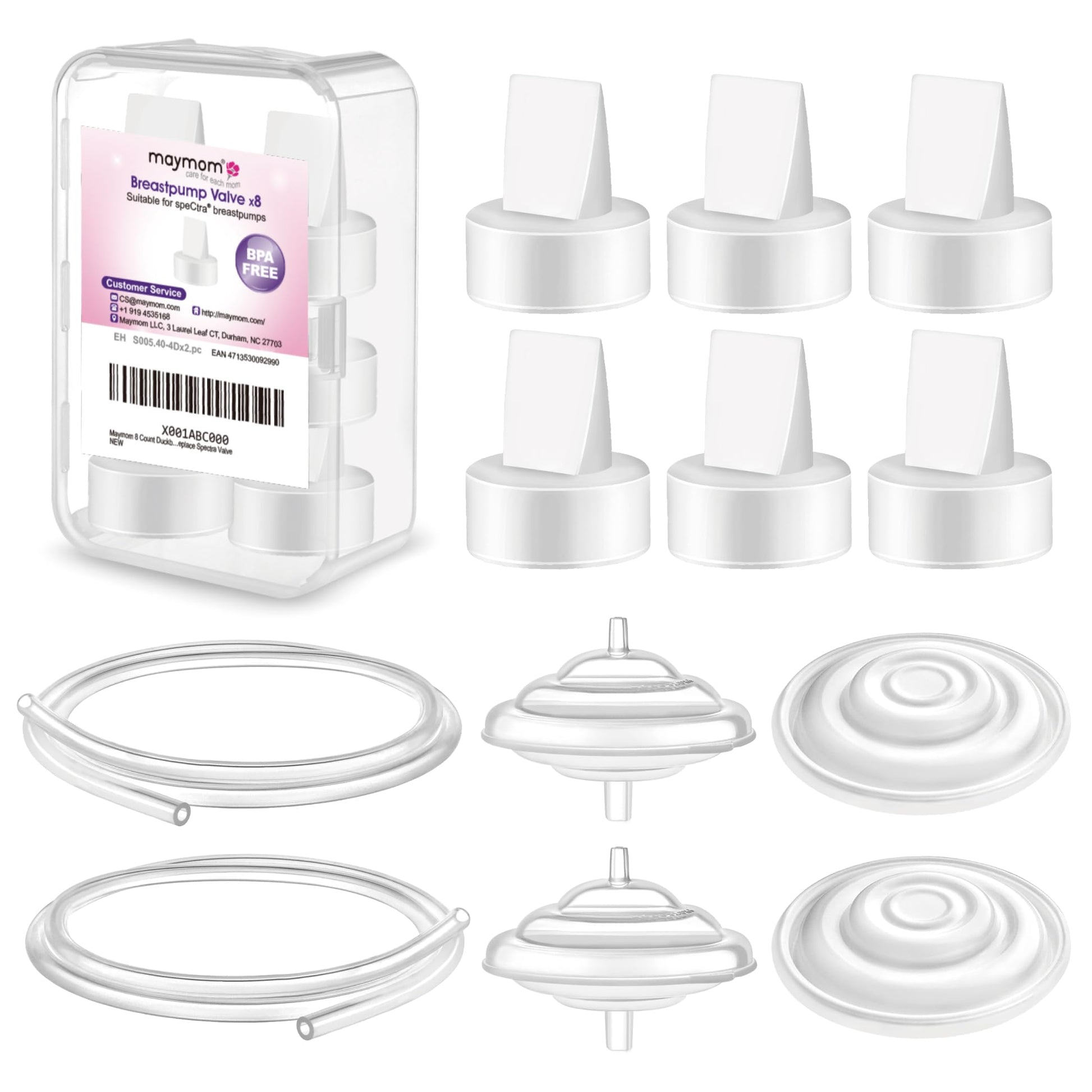 Maymom Pump Parts Compatible With Spectra S1 S2 9 Plus Breastpump Replace Backflow Protector Membrane Duckbill Valve Tube Not Or
