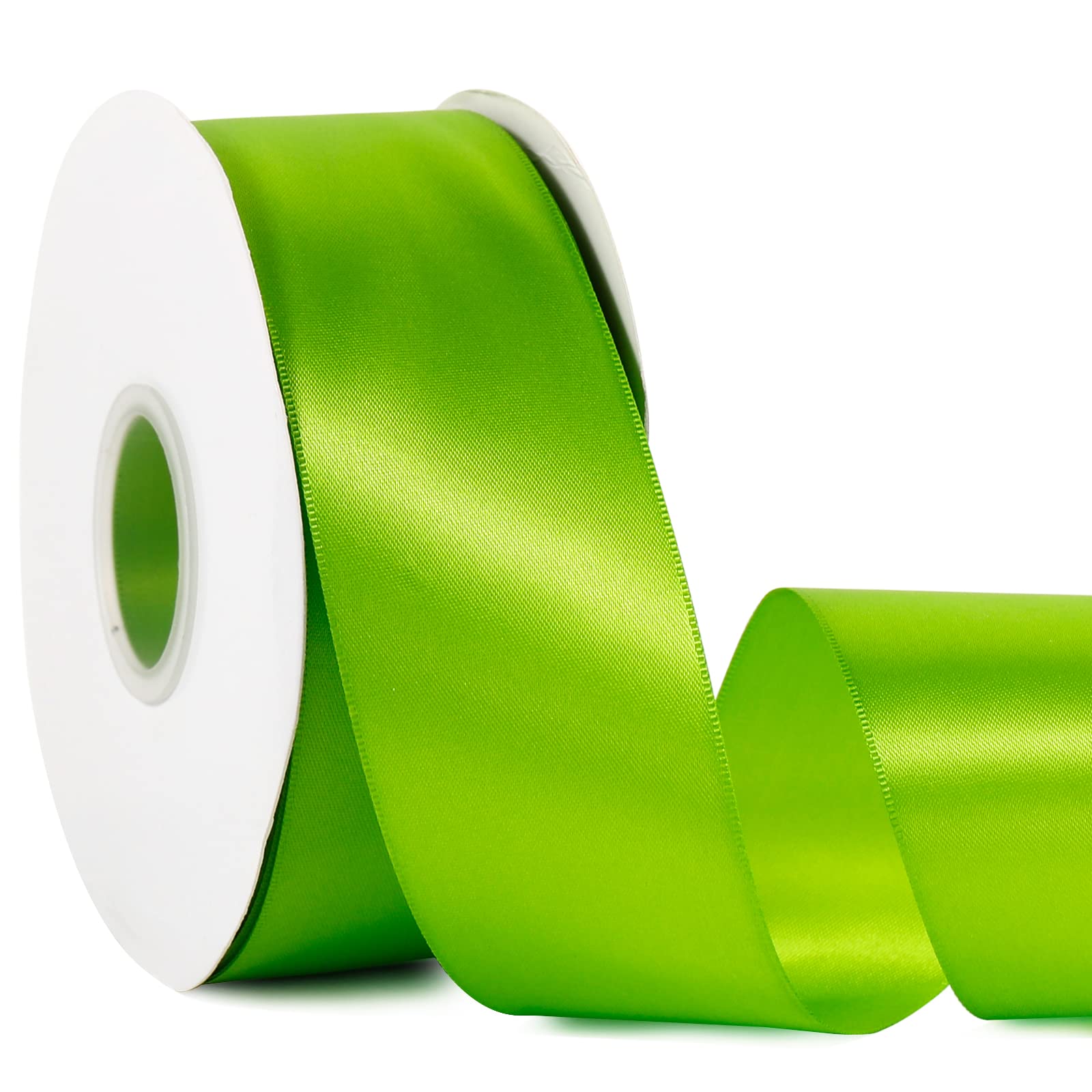 Apple Green 2 X 50 Yards Solid Color Satin Ribbon, Double Faced High Density Pol WBCBBB09W5L9QVD