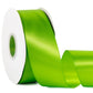 Apple Green 2 X 50 Yards Solid Color Satin Ribbon, Double Faced High Density Polyester Fabric Ribbon For Gifts Wrapping, Wedding
