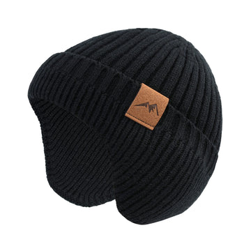Poximi Baby Boy Winter Hat Toddler Warm Beanie Girl Knit Hats With Earflap Kid Cute Earmuffs Black