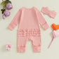 Citgeett My First Valentines Day Baby Girl Outfit Long Sleeve Romper Jumpsuit Winter Fall Newborn Girl Outfits Clothes (Pink, 0-
