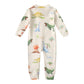 Owlivia Organic Cotton Baby Boy Girl Zip Up Sleep N Play, Footless, Long Sleeve(3-6 Months, Watercolor Dinosaur)