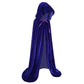 Makroyl Kids Velvet Cloak Cape With Hooded For Halloween Christmas Cosplay Costumes (Small, Blue)