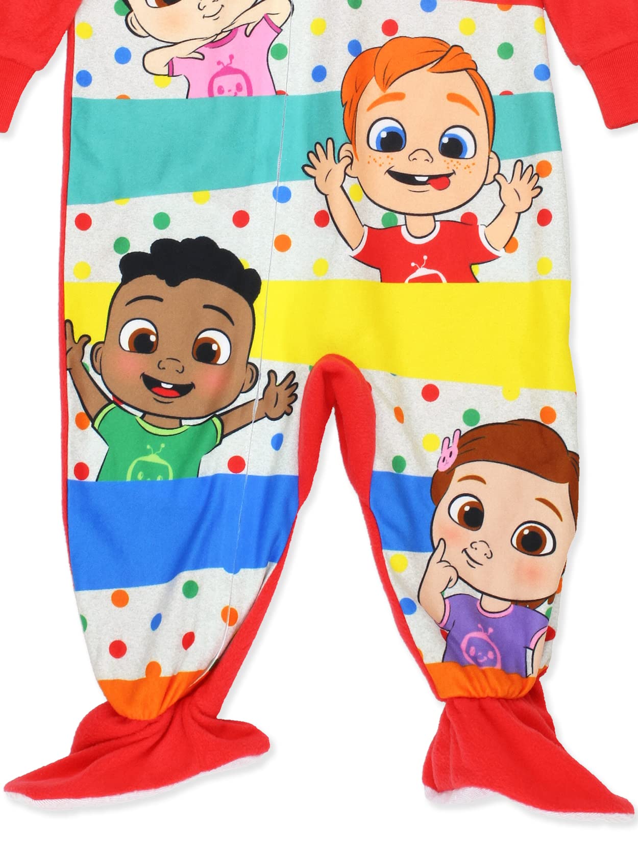 Cocomelon Toddler Infant Footed Blanket Sleeper Pajamas (2T, Red)