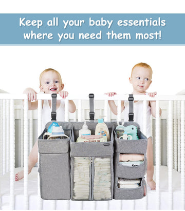 Clearworld Hanging Diaper Caddy For Changing Table And Crib,Xl Diaper Caddy Organizer For Baby Essentials,Upgrade Thicken Diaper