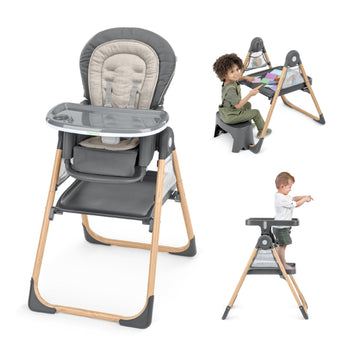 Ingenuity Proper Positioner Create Up Baby High Chair, 9 Modes of Use, Toddler Tower, Table and Chair, Foldable, Adjustable Foot
