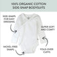 Honestbaby 3-Pack Organic Cotton Long Sleeve Side-Snap Kimono Bodysuits, Honestly Pure White, 3 Months