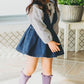 Zaxarra Toddler Baby Girls Strap Suspender Skirt Overalls Dress Outfit (Blue, 6-12 Months)