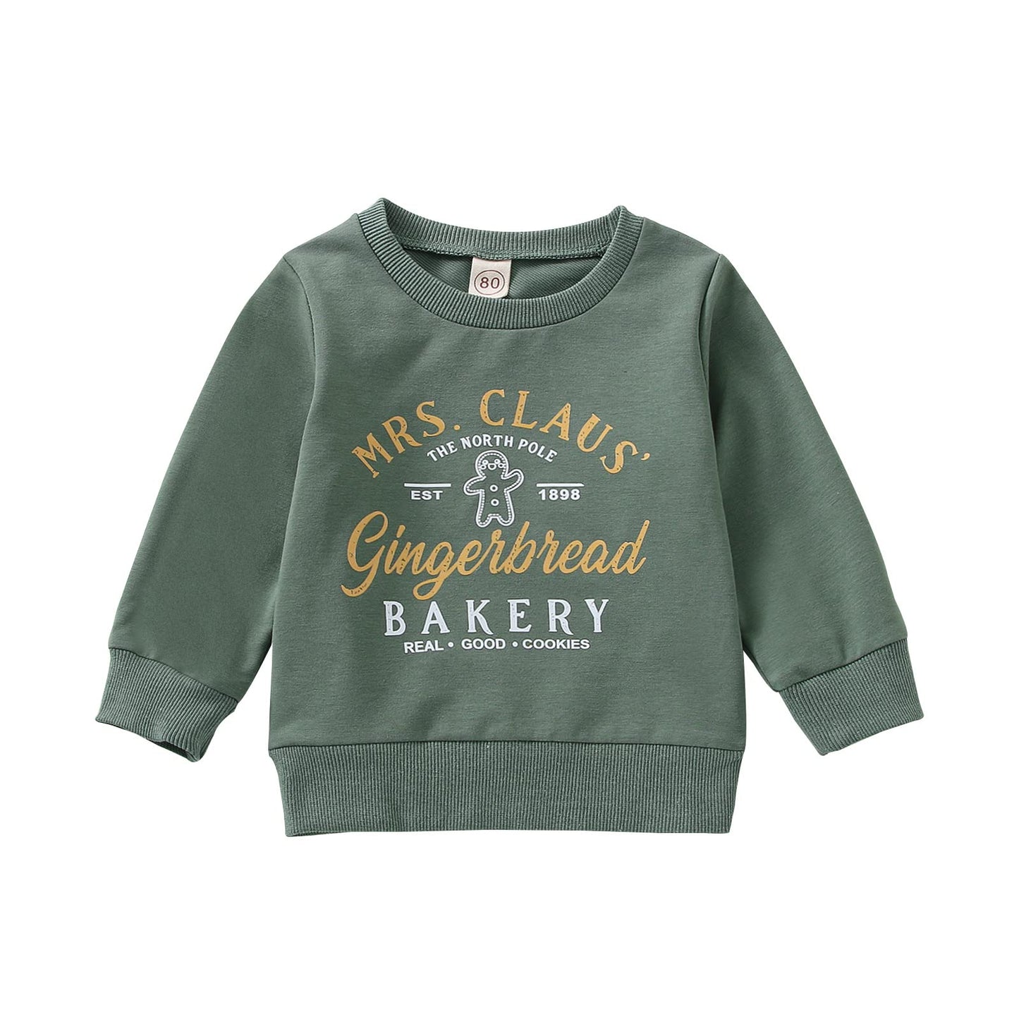 Toddler Baby Christmas Outfit Girl Boy Crewneck Sweatshirt Letter Print Long Sleeve Sweater Shirt Fall Clothes (Mrs Claus Ginger