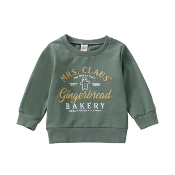Toddler Baby Christmas Outfit Girl Boy Crewneck Sweatshirt Letter Print Long Sleeve Sweater Shirt Fall Clothes (Mrs Claus Ginger