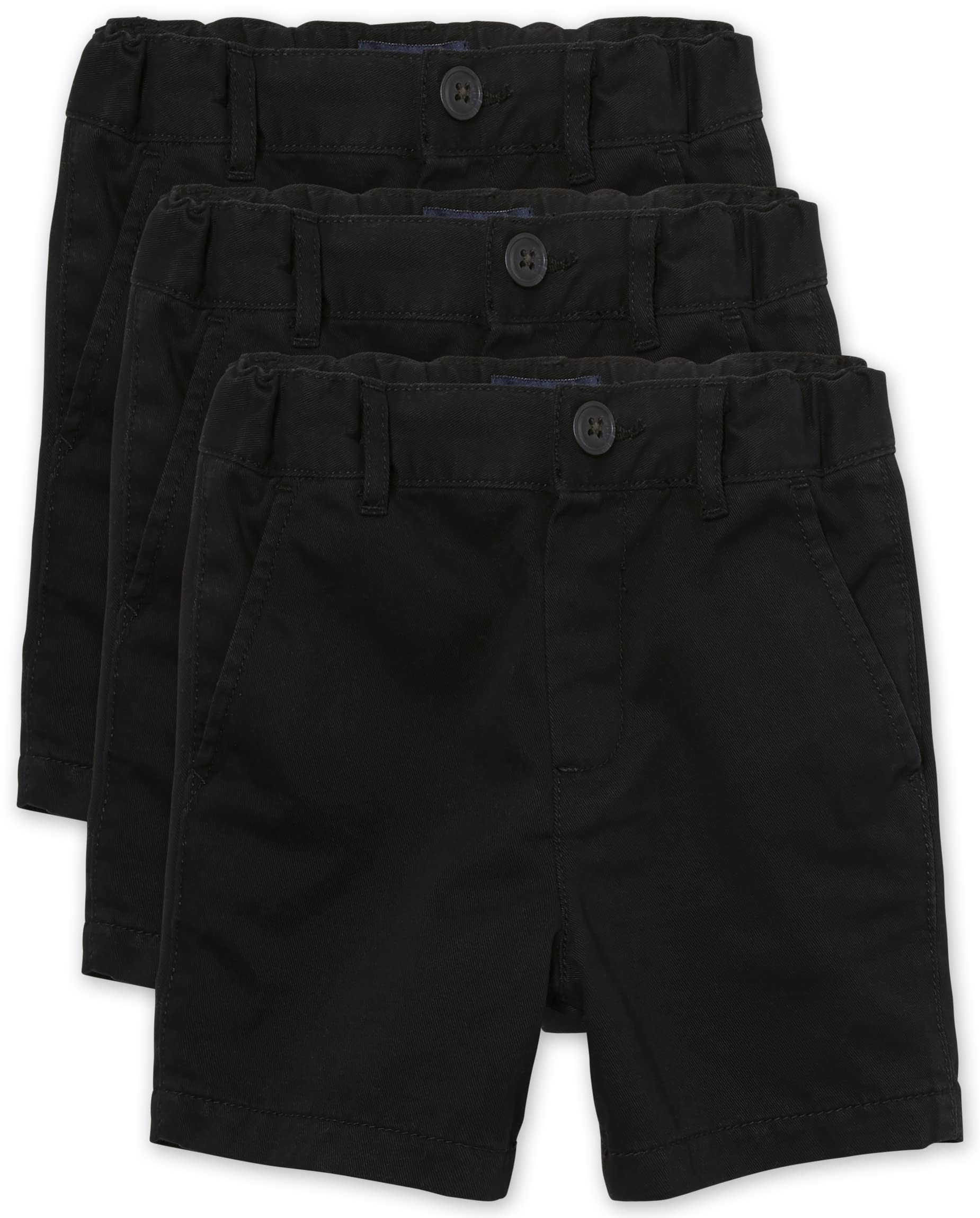 The Children'S Place Baby Boys And Toddler Stretch Chino Shorts, Black 3-Pack, 5T Us