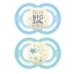 Mam Perfect Night Baby Pacifier, Patented Nipple, Glows In The Dark, 2 Pack, 6-16 Months, Boy (Design May Vary)