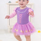 Dressy Daisy Baby Girls Princess Onesie Costume Romper Bodysuit Halloween Birthday Dress Up With Headband Purple Size 6-9 Months