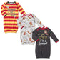 Harry Potter Hedwig Owl Newborn Baby Boys 3 Pack Sleeper Gowns Multicolor/Gray Newborn