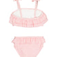 Rufflebutts Bubblegum Pink Seersucker Seersucker Bow Ruffle Bikini - 2T