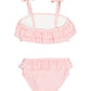Rufflebutts Bubblegum Pink Seersucker Seersucker Bow Ruffle Bikini - 18-24M