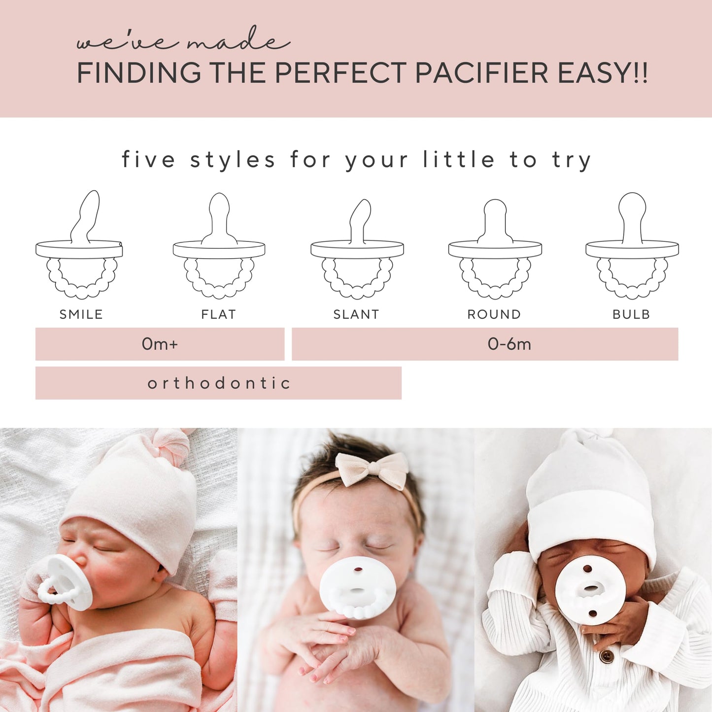 Ryan & Rose Cutie Pat Silicone Pacifier Teether (Starter Kit, Neutral)