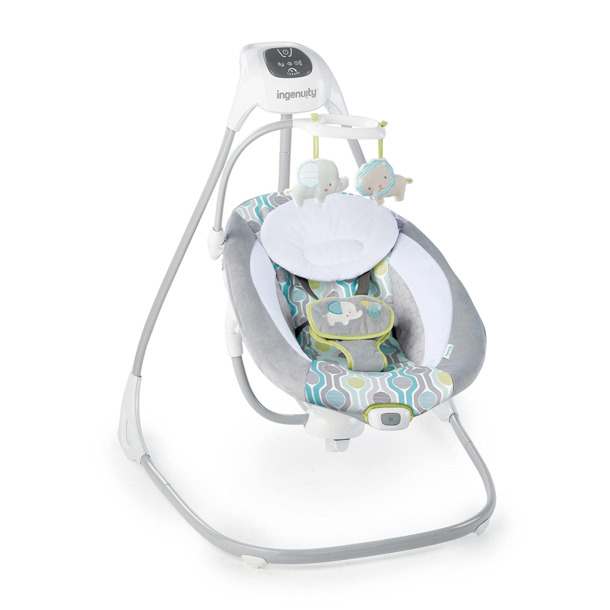 Ingenuity Simplecomfort Lightweight Multi-Direction Compact Baby Swing, 6 Speeds, Nature Sounds & Vibrations - Everston