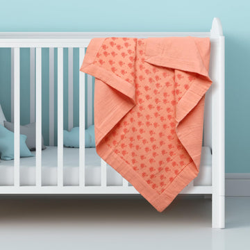 TIDY SLEEP Muslin Blanket for New Born Baby (Peacock)