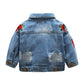 Top And Top Baby Girls Denim Jacket Rose Flower Embroidery Toddler Ripped Denim Coat For Kids (100/18-24 Months), Blue
