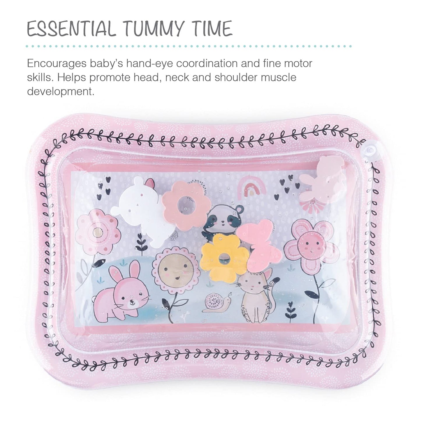 The Peanutshell Tummy Time Water Play Mat Girls Or Boys - High Contrast Sensory Developmental Toy, Newborn & Infant Baby Toys 0-