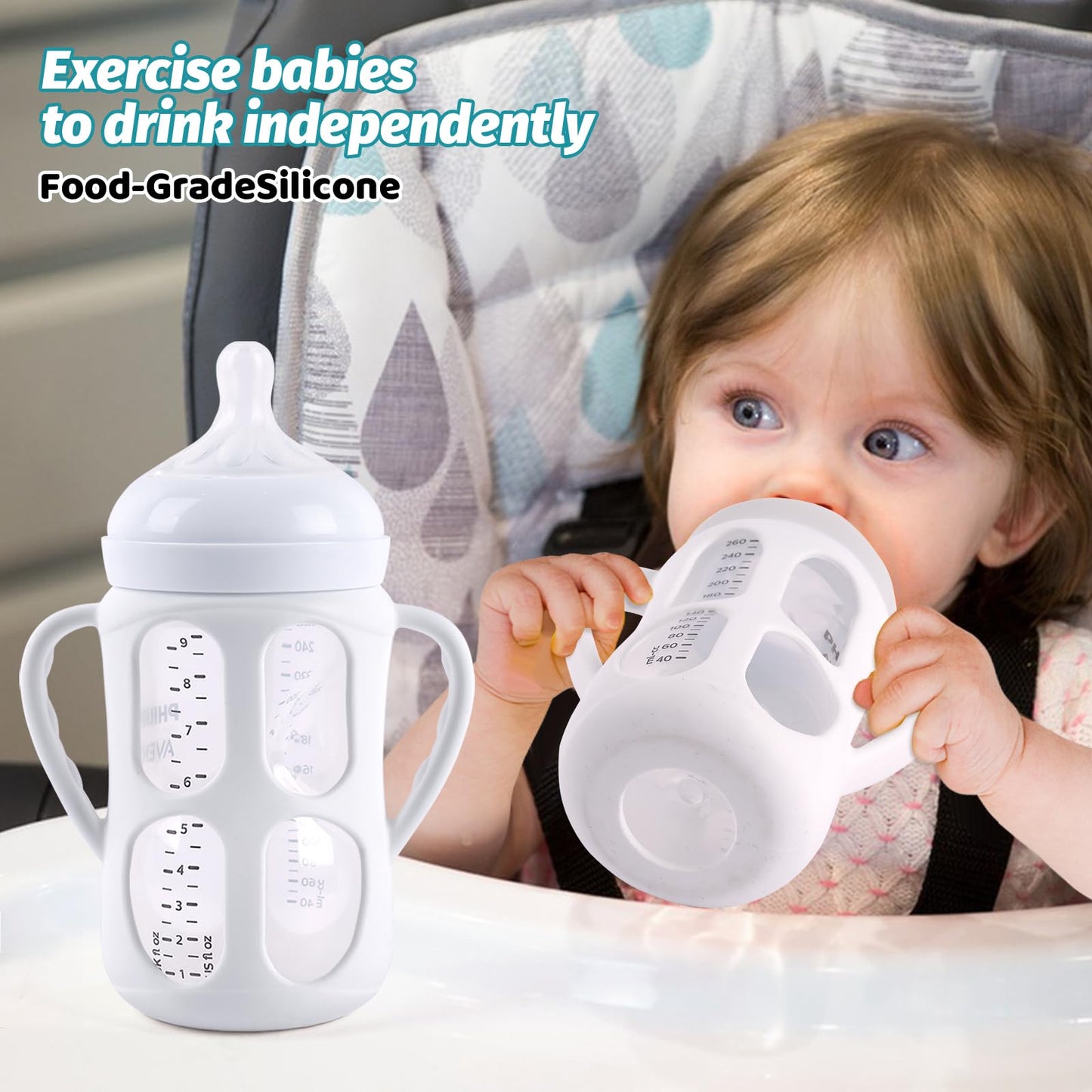 3 Pack Baby Bottle Handles For Philips Avent Natural Baby Bottles, Baby Bottle Holder With Easy Grip Handles