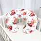 Floral Nursing Pillow Cover For Baby Girl, Soft Organic Breastfeeding Pillow Slipcover, Newborn Feeding Pillow Cover, Burgundy W