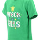 Unique Baby Boys Wreck The Halls Short Sleeve Kids Christmas Shirt Clothes (12Y, Green)
