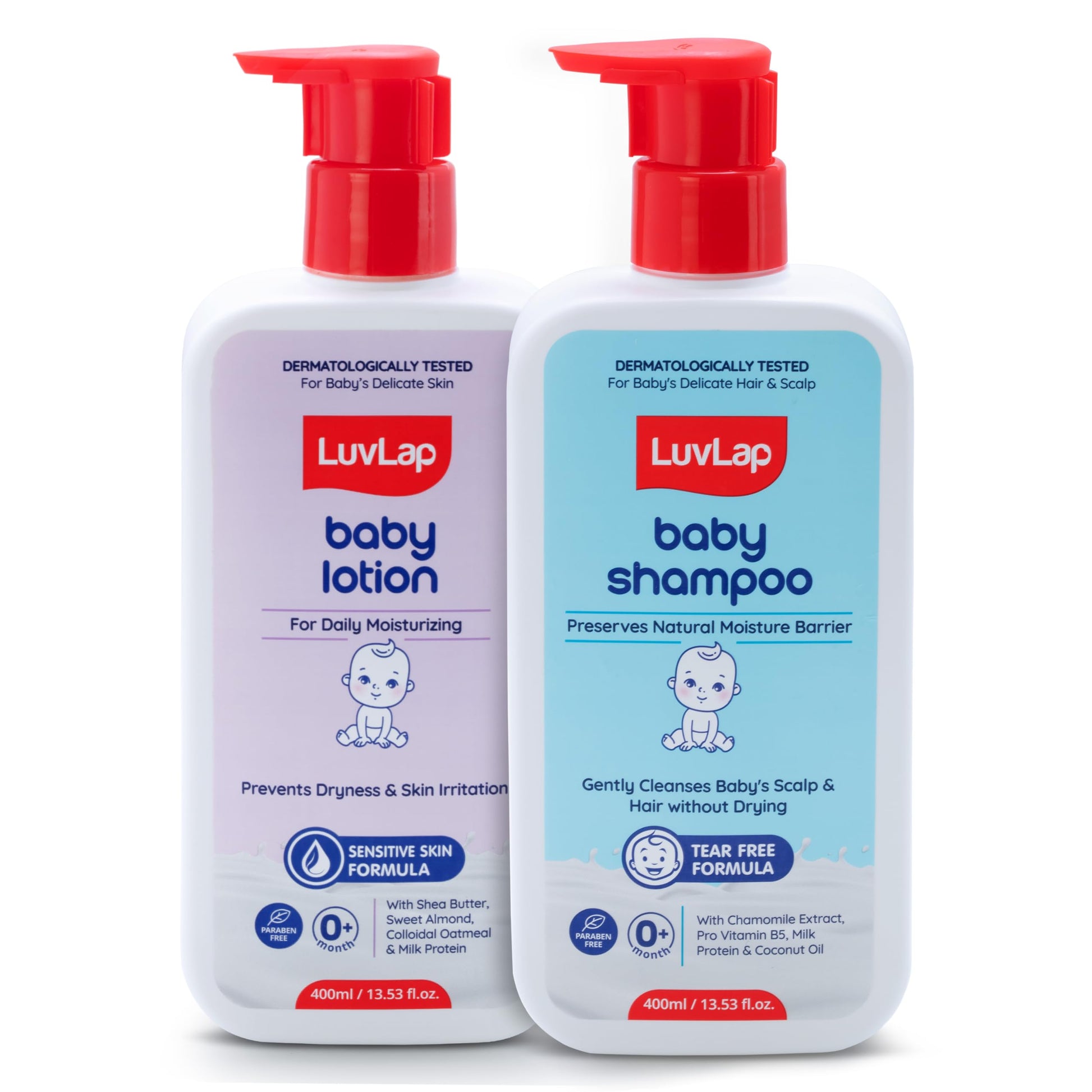 Luvlap Baby Shampoo 400 Ml + Baby Lotion 400 Ml Combo Set