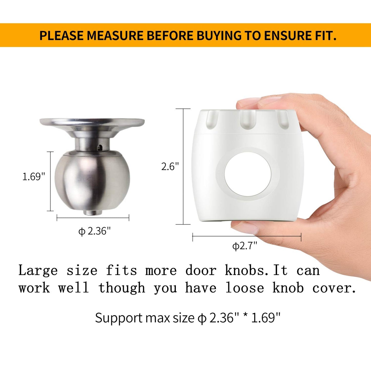 Uxoz Door Knob Safety Cover, 4 Pack Baby Safety Door Handle Cover, Screw Thread Design, Reusable, Reliable Solution To Prevent K