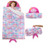 Thick Mermaid Toddler Nap Mat with Pillow for Girls - Lightweight & Portable Toddler Sleeping Bag for Kids Aged 1~5 Daycare Pres