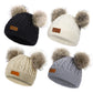 Century Star Baby Girl Hats Winter Cute Baby Beanies For Girls Boys Knit Baby Hats Warm Infant Toddler Hat Pom Pom Caps 4Pcs Bla