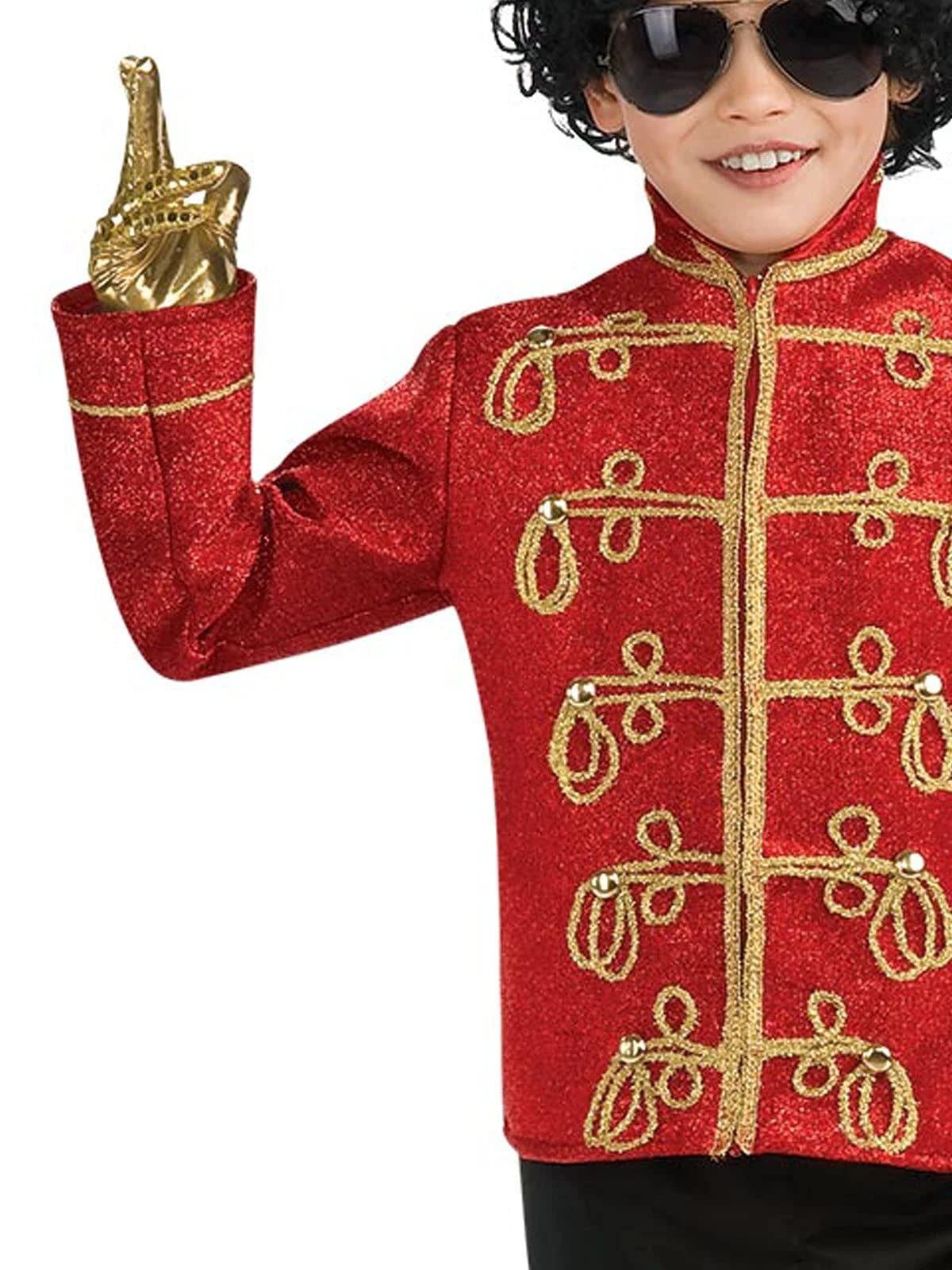 Michael Jackson Child'S Deluxe Military Jacket Costume Accessory, Small, Red