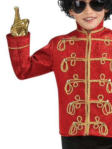 Michael Jackson Child'S Deluxe Military Jacket Costume Accessory, Small, Red