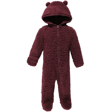 Hudson Baby Unisex Baby Fleece Sleep And Play, Burgundy, 6-9 Months