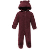 Hudson Baby Unisex Baby Fleece Sleep And Play, Burgundy, 3-6 Months