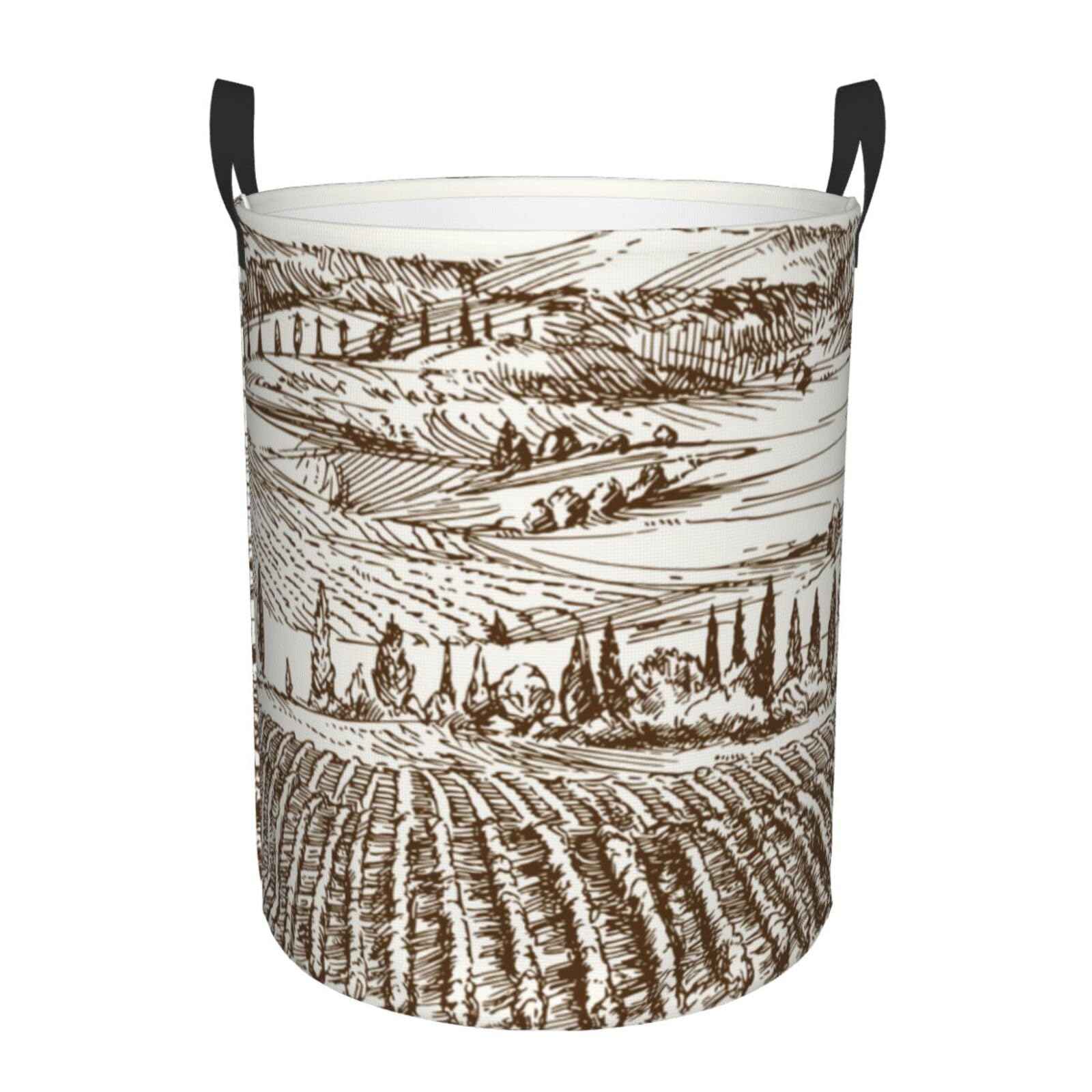 Pevtufa Vineyard Landscape 1 Foldable Laundry Basket Organizer,Fabric Clothes Toy Storage Basket Nursery Hamper Storage Bin For 