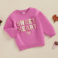Zyhwshine Toddler Baby Girl Valentines Day Outfit Letter Embroidery Sweatshirt Crewneck Pullover Long Sleeve Sweater Clothes (Sw