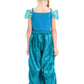 Ikali Princess Dress Up For Girls, Arabian Princess Costume Fancy Dress Kids Toddlers Birthday Party Outfit 7-8 Years Blue