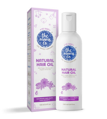 The Moms Co. Natural 10-in-1 Baby Hair Oil with Argan Oil, Marula, Avocado, Bhringraj Oil and USDA-Certified Organic Amla Oil - 